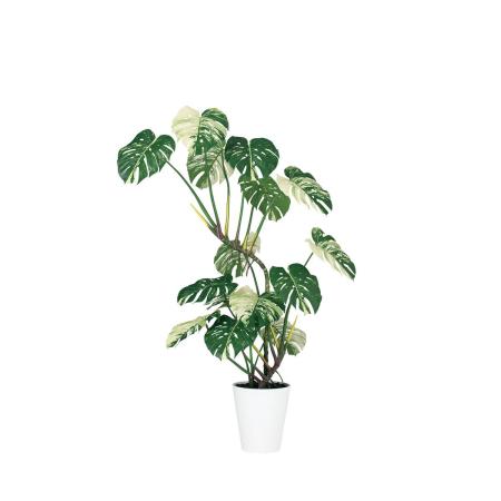 【直送】【人工観葉植物】東花/Stylish Green ワイルドモンステラ 斑入り/91846 ※返品・代引・キャンセル不可