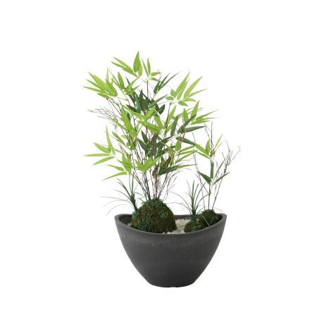 【人工観葉植物】東花/Stylish Green ミニササ ボウル/99525