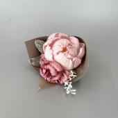 造花ブーケ　ハンドメイド ハンドメイドフラワー】ミニブーケ ピンク/F-3442 - 花材通販はなどん