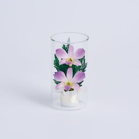 特価◎OrangeDeco/グラスアレンジメント2輪/D-2000