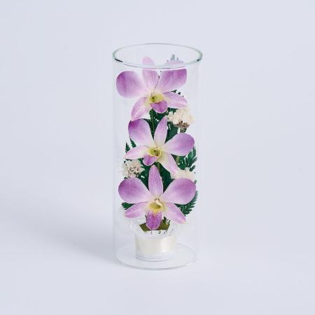 特価◎OrangeDeco/グラスアレンジメント3輪/D-2002