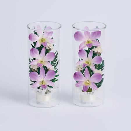 特価◎OrangeDeco/グラスアレンジメント3輪 2個入り/D-2003