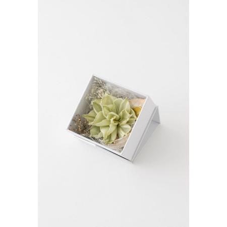 特価◎【ハンドメイドフラワー】OrangeDeco/スクエアボックス S GR/F-3511