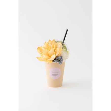 特価◎【ハンドメイドフラワー】OrangeDeco/カップブーケ YE/F-3490