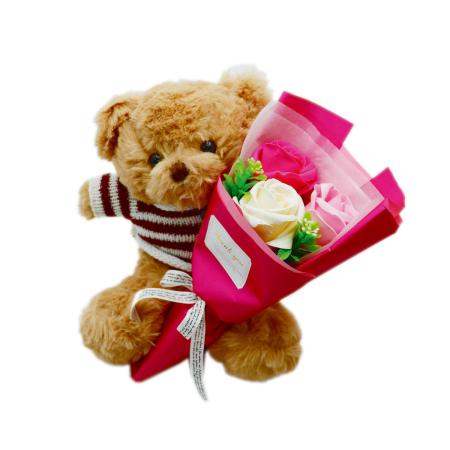 【ソープフラワー】アムール・デ・フルール/ラウルベア&ブーケ 窓付きBOX フランボワーズ/AM26RBF