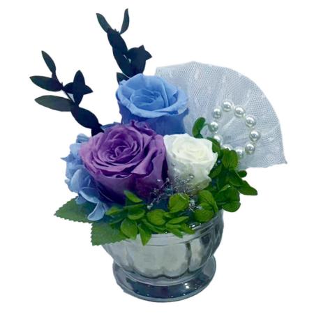 【ソープフラワー】アムール・デ・フルール/プリシルバー・ルーチェ3輪 ブルーラベンダー/AM26L3B