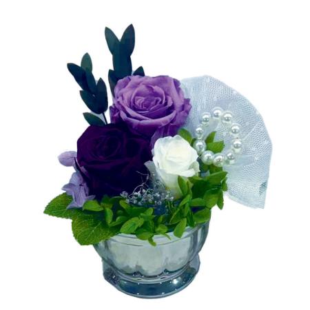 【ソープフラワー】アムール・デ・フルール/プリシルバー・ルーチェ3輪 ヴァイオレット/AM26L3V