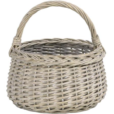 特価◎SG Wonder zone/柳丸型手付きバスケット グレー/S371-005