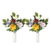 仏花セット　造花 直送】 【造花】光の楽園/光触媒 仏花ラン2個セット/2390A28