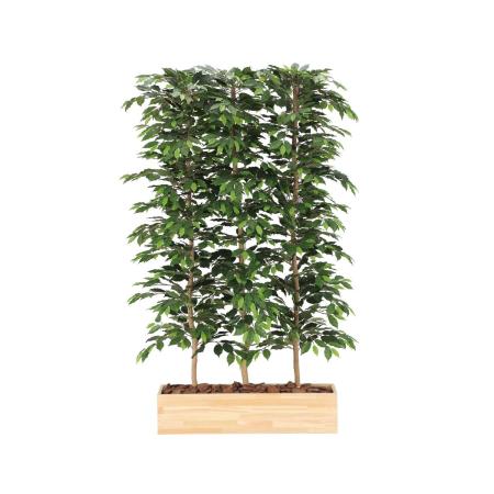 【直送】 【人工観葉植物】光の楽園/光触媒 ウッドプランターベンジャミン1.8(組立式)/2608A1100 ※返品・代引・キャンセル不可
