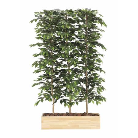 【直送】 【人工観葉植物】光の楽園/光触媒 ウッドプランターベンジャミン1.5(組立式)/2609A1000 ※返品・代引・キャンセル不可