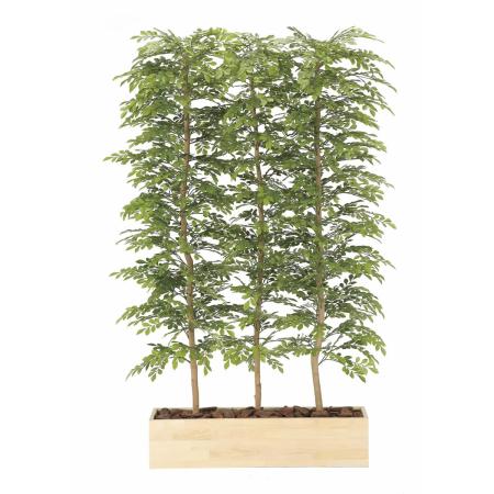【直送】 【人工観葉植物】光の楽園/光触媒 ウッドプランターライトトネリコ1.5(組立式)/2611A1300 ※返品・代引・キャンセル不可