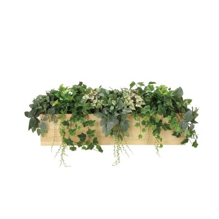 【直送】 【人工観葉植物】光の楽園/光触媒 ウッドボックスL/939R380 ※返品・代引・キャンセル不可