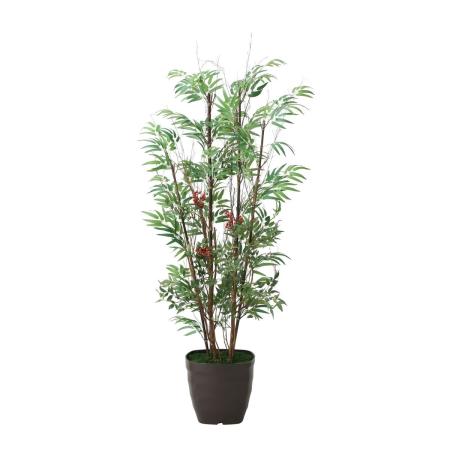 【直送】 【人工観葉植物】光の楽園/光触媒 黒竹&南天1.6(幹:天然黒竹)/2010R310 ※返品・代引・キャンセル不可