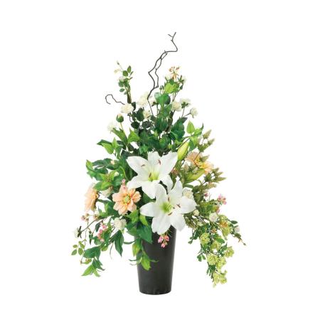 【直送】 【造花】光の楽園/光触媒 スタイリッシュカサブランカ/537R180 ※返品・代引・キャンセル不可