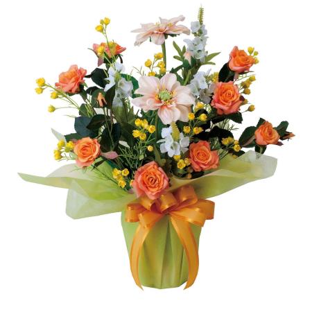 【直送】 【造花】光の楽園/光触媒 サンセットロ-ズ/468R80 ※返品・代引・キャンセル不可