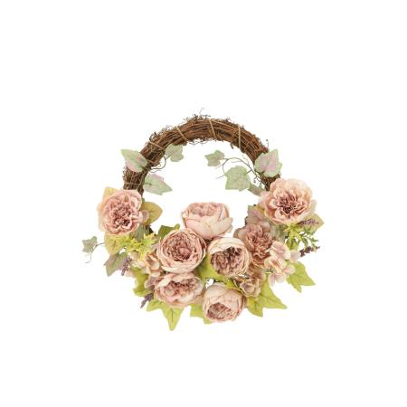 【直送】 【造花】光の楽園/光触媒 キャベジローズリース/2477R50 ※返品・代引・キャンセル不可