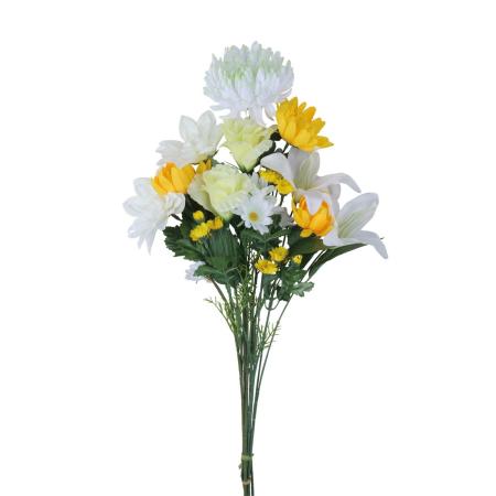 【直送】 【造花】光の楽園/光触媒 上手組仏花ホワイト1本/2693A28N ※返品・代引・キャンセル不可