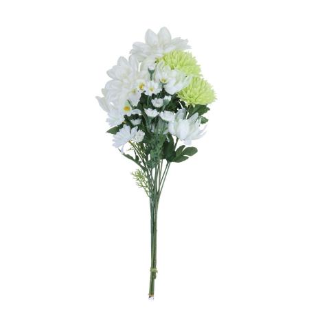 【直送】 【造花】光の楽園/光触媒 手組仏花菊1本/2696A18N ※返品・代引・キャンセル不可