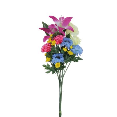 【直送】 【造花】光の楽園/光触媒 手組仏花ユリ1本/2700A18N ※返品・代引・キャンセル不可