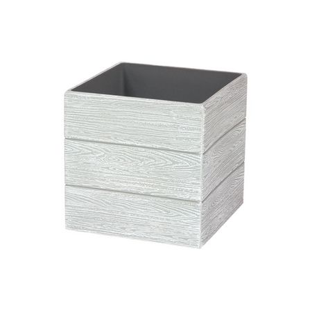 大橋新治商店/木目角箱　ホワイト/56-2216