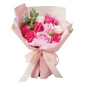 ソープフラワー】松野ホビー/スタンドキュートシャボン9輪ブーケ袋付