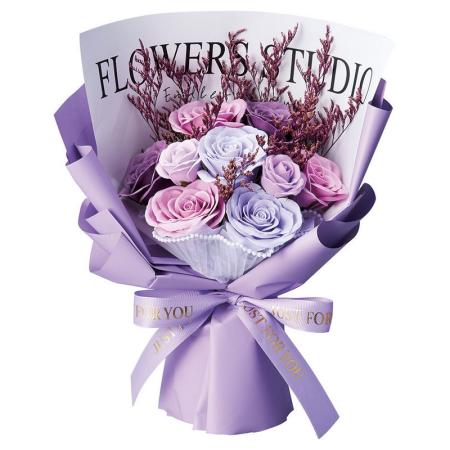 【ソープフラワー】松野ホビー/スタンドスイートシャボン9輪ブーケ パープル/GM-5836