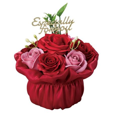 【ソープフラワー】松野ホビー/オーガンジーフリルシャボンポット レッド/GM-5844