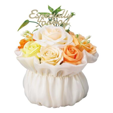 【ソープフラワー】松野ホビー/オーガンジーフリルシャボンポット オレンジ/GM-5846