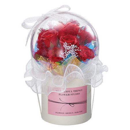 【ソープフラワー】松野ホビー/プラスチックバルーンシャボンブーケボックス レッド/GM-5906