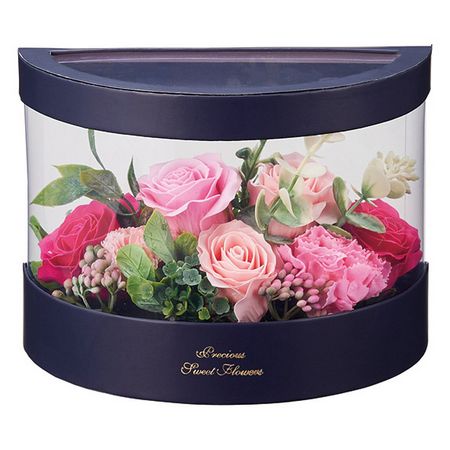 【ソープフラワー】松野ホビー/セミサークルシャボンフラワーワイドボックス(小) ピンク/GM-5922