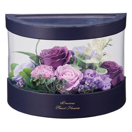 【ソープフラワー】松野ホビー/セミサークルシャボンフラワーワイドボックス(小) パープル/GM-5924