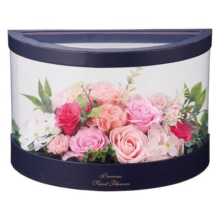 【ソープフラワー】松野ホビー/セミサークルシャボンフラワーワイドボックス ピンク/GM-5917