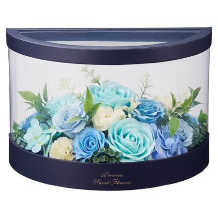 【ソープフラワー】松野ホビー/セミサークルシャボンフラワーワイドボックス ブルー/GM-5920