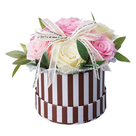 【ソープフラワー】松野ホビー/7輪シャボンストライプボックス ピンク/GM-5929