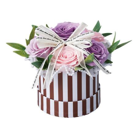 【ソープフラワー】松野ホビー/7輪シャボンストライプボックス パープル/GM-5931