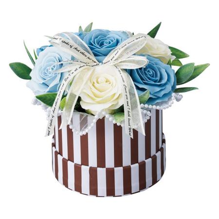 【ソープフラワー】松野ホビー/7輪シャボンストライプボックス ブルー/GM-5932