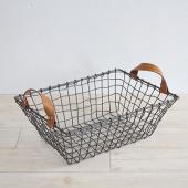 村田屋産業/ワイヤーバスケット皮手丸型小/5215 - 花材通販はなどんや