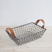 村田屋産業/ワイヤーバスケット皮手丸型小/5215 - 花材通販はなどんや