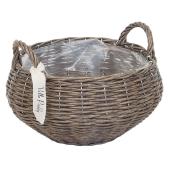 村田屋産業/PPラタンバスケット丸平型SNatural/3197 - 花材通販はなど