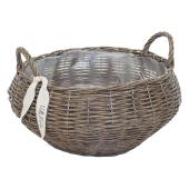 村田屋産業/PPラタンバスケット丸平型SNatural/3197 - 花材通販はなど