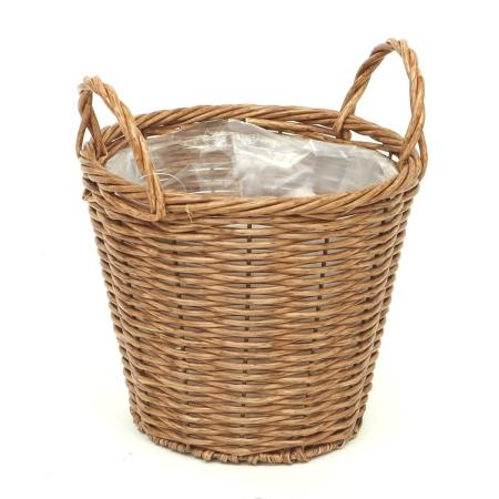 村田屋産業/フェイクラタンバスケット6号 Brown/3600