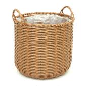 洗えるフェイクラタンのミニバスケット等の8点セット 村田屋産業/フェイクラタンバスケット8号 Brown/3598 - 花材通販はなど
