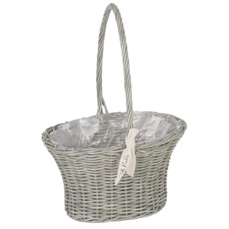 村田屋産業/PPラタンバスケット舟形L　Light　gray/30157