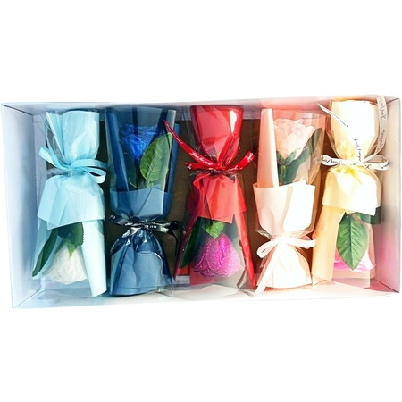 【造花】Gracias/グリッターローズギフト ピンク、ライトピンク、ブルー、パープル、ホワイト各色1個/F-321