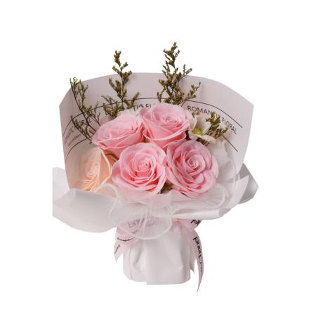 【ソープフラワー】Gracias/レギュラーブーケ(ケース付き) ピンク/F-326