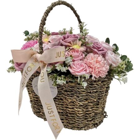 【ソープフラワー】Gracias/バスケットソープ ピンク/F-330