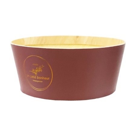 Gracias/プリントウッドバスケット箔押し寄せ鉢L・ピンクスモーク/HC13341