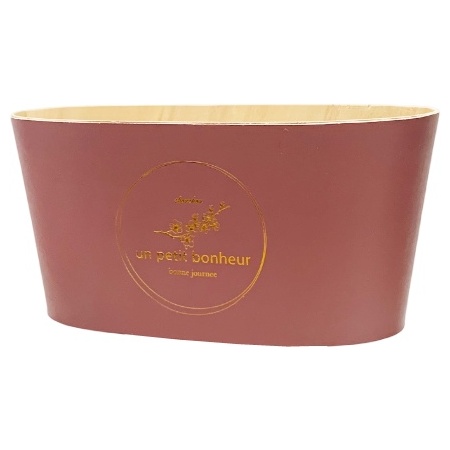 Gracias/プリントウッドバスケット箔押しD4x2・ピンクスモーク/HC13343