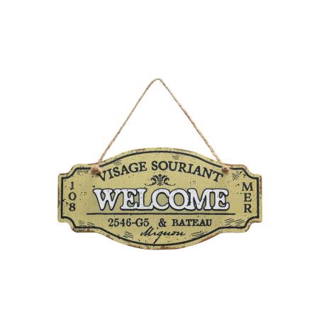 CARNAC/ハンギングプレートB-WELCOME-YE イエロー/NKPL02YE